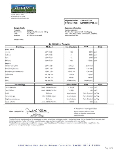 Collagen (Full Spectrum) - 500mg