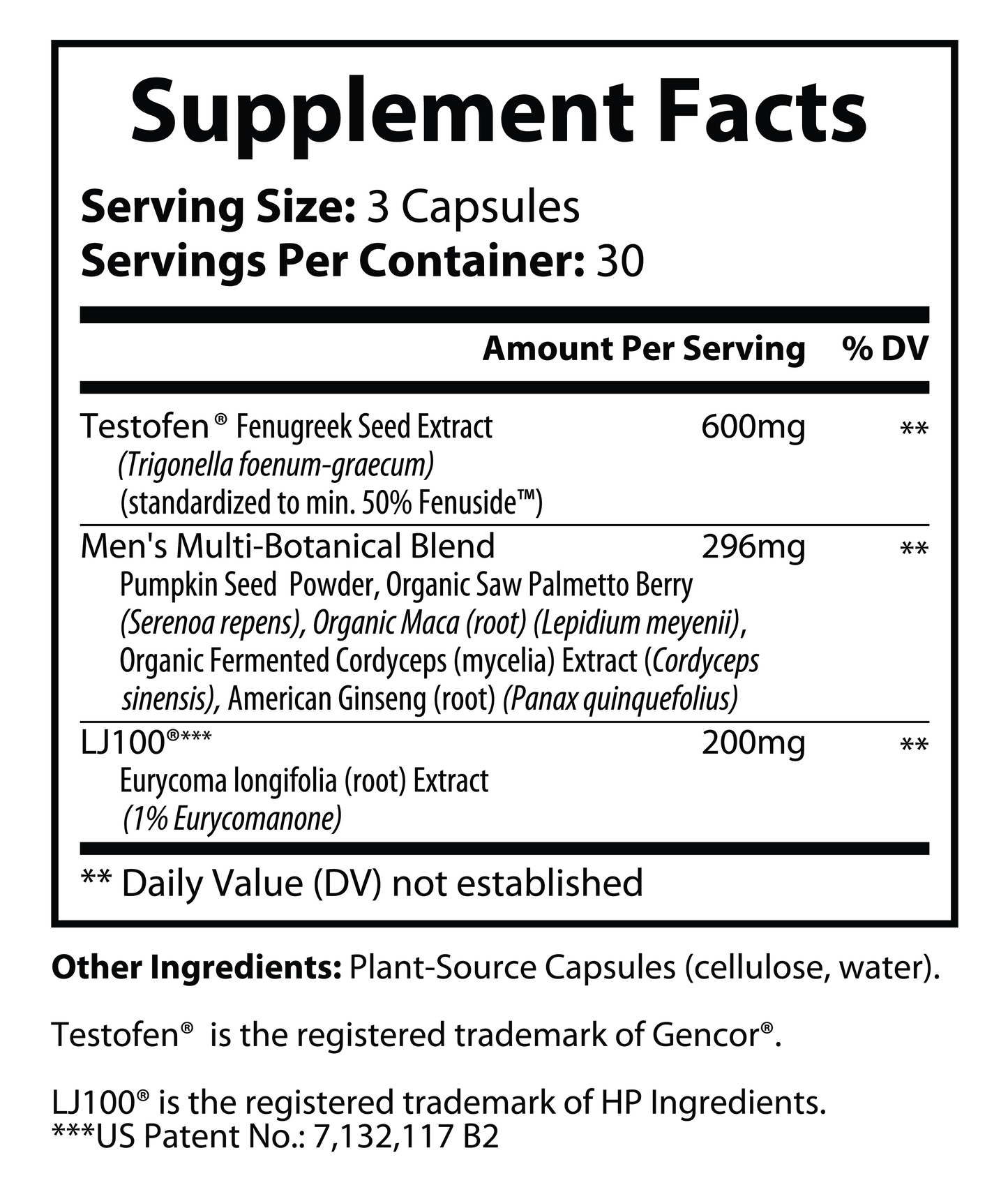 Premium Testosterone w/ Testofen ® 90-days