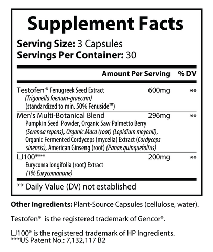 Premium Testosterone w/ Testofen ® 90-days