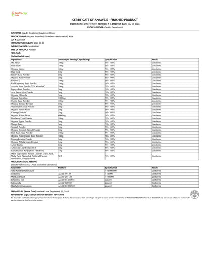 Organic Super Greens - Watermelon Flavor